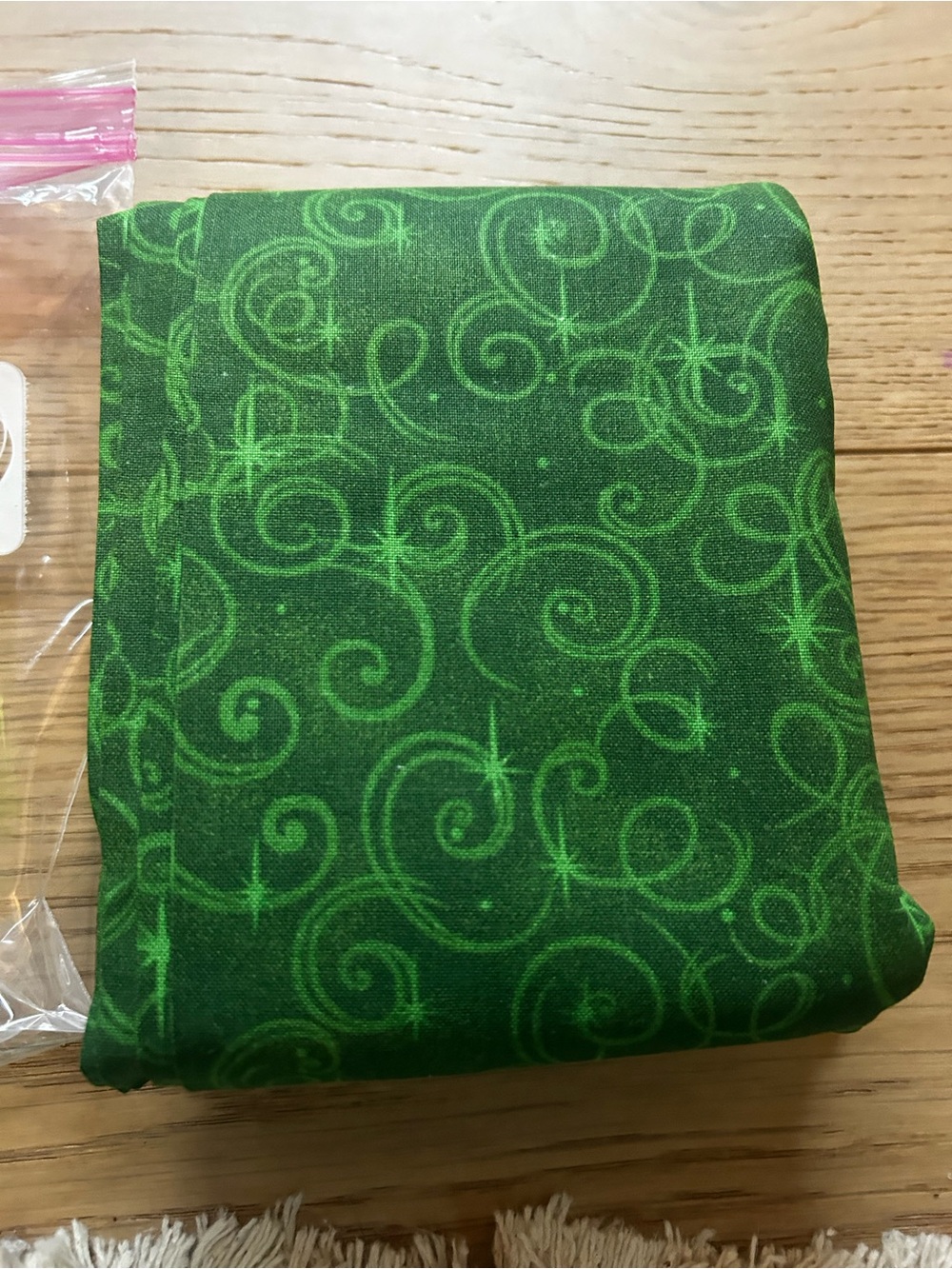 Green Swirl Decorative Fabric